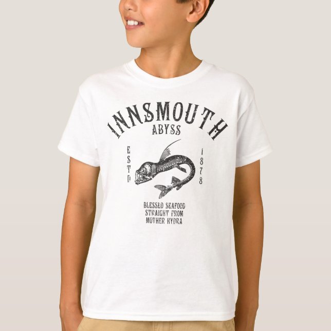 Camiseta Innsmouth Seafood Pescado Profundo Viperfish (Anverso)