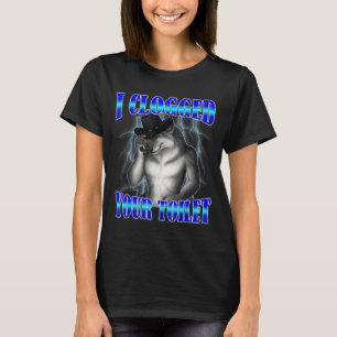 Camiseta Inodoro atascado divertido alpha wolf meme brainro