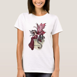 Camiseta Inquieta Rubí Gótico Rojo Hada y Dragón