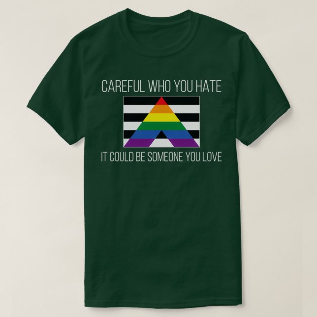 Camiseta Inquietante de quién odias la bandera de aliado di (Diseño del anverso)