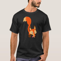 Camiseta inquisitiva linda del Fox del dibujo