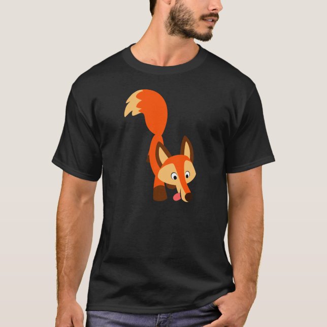 Camiseta inquisitiva linda del Fox del dibujo (Anverso)