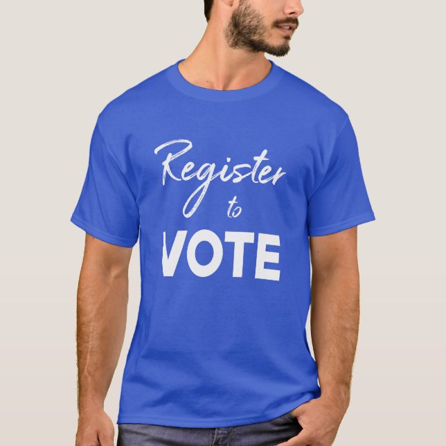 Camiseta Inscríbase para votar - tipografía blanca (Anverso)