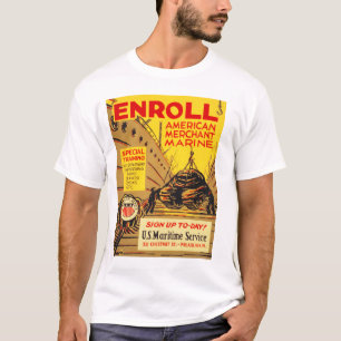 Camiseta INSCRIBIR A Los Mercantes Marítimos Estadounidense