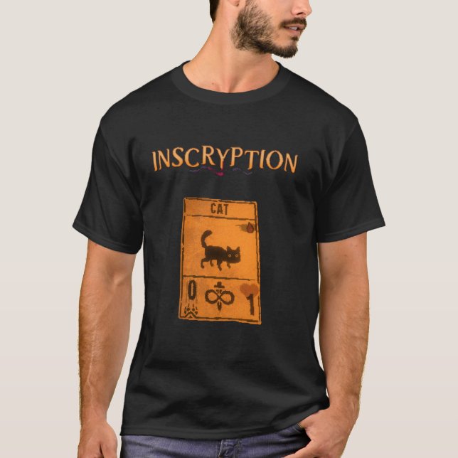 Camiseta Inscripción Juego de cartas de gato psicológico Ha (Anverso)