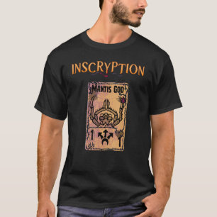 Camiseta Inscripción Mantis Dios Psicológico Horror Tarjeta