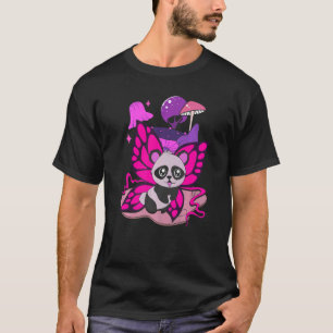 Camiseta Inscripción Panda Bear Mariposa Mushroom Cute Anim