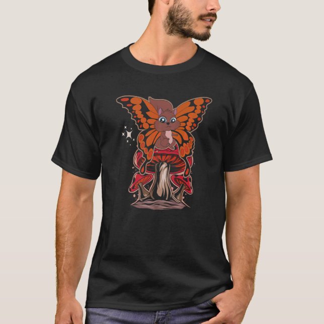 Camiseta Inscripción Rodent Butterfly Mushroom Forest Anima (Anverso)