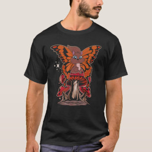 Camiseta Inscripción Rodent Butterfly Mushroom Forest Anima