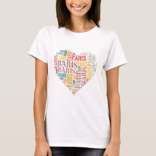 Camiseta Inscripciones París en corazón