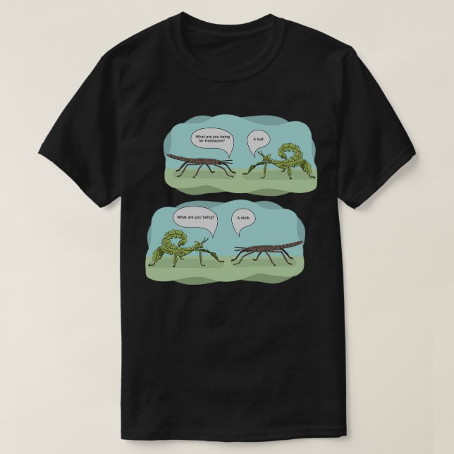 Camiseta insectos de halloween stick (Diseño del anverso)