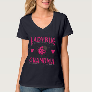 Camiseta Insectos de jardín rosado de la abuela Ladybug