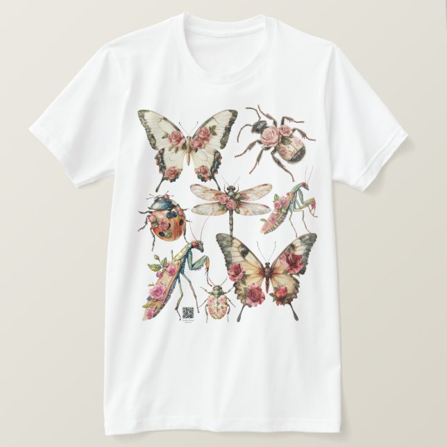 Camiseta Insectos florales (Anverso del diseño)