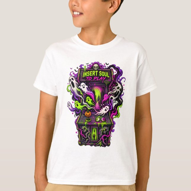 Camiseta Insertar alma arcade embrujado Halloween (Anverso)
