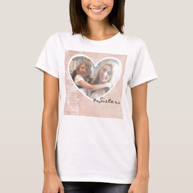 Camiseta Insertar Foto de Corazón Rosa (Anverso)