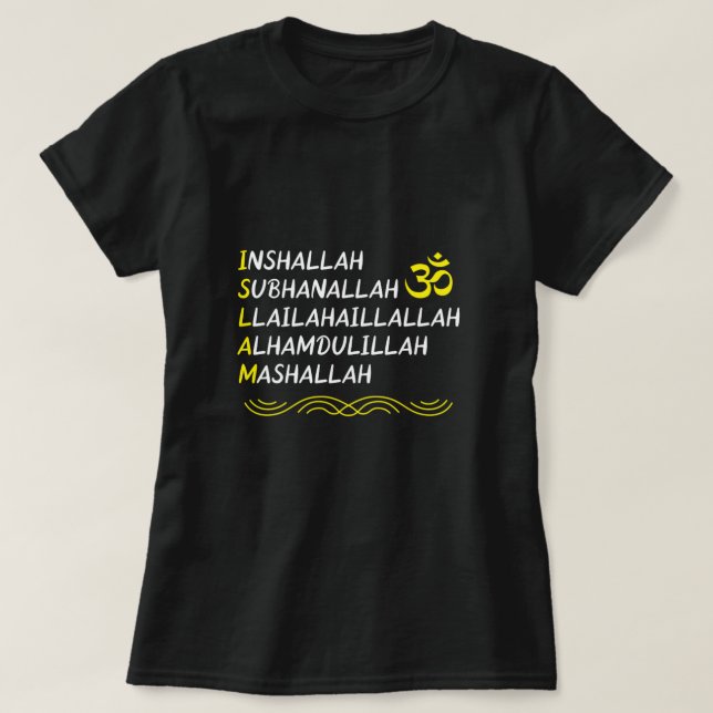Camiseta Inshallah Mashallah Muslim Islam Allah Mosque Gift (Diseño del anverso)