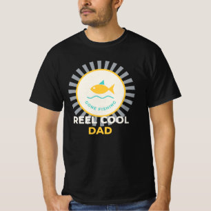 Camiseta Insigne de pesca vintage Reel Cool Dad para el Día