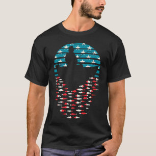 Camiseta Insignia costera de puesta de sol de boyas de pesc