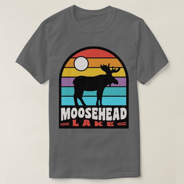 Camiseta Insígnia de alce del lago Moosehead Maine (Diseño del anverso)