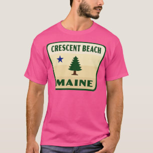 Camiseta Insignia de árbol de pino retro de Crescent Beach
