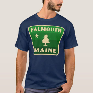 Camiseta Insignia de árbol de pino retro de falmouth Maine 