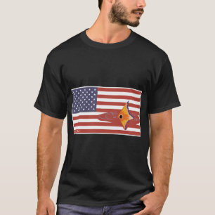 Camiseta Insignia de bandera americana de mahi-mahi