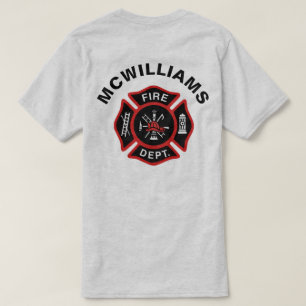 Camiseta Insignia de bombero con nombre