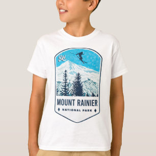 Camiseta Insignia de esquí del Parque Nacional Mount Rainie