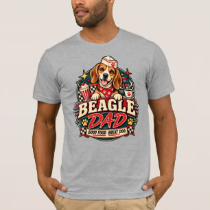 Camiseta Insígnia de Huella de Pata de Diner Retro para Pap