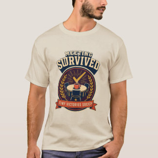 Camiseta Insignia de humor de oficina retro sobrevivió a la