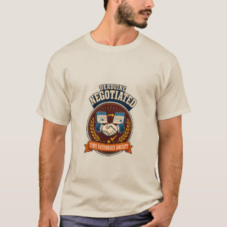 Camiseta Insignia de humor de trabajo retro negociado con p