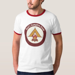 Camiseta Insignia de la carpa de la cuadrilla de fogata del