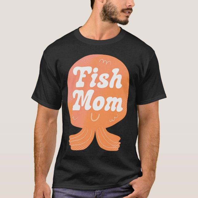 Camiseta Insignia de Mamá de Peces (Naranja) (Anverso)