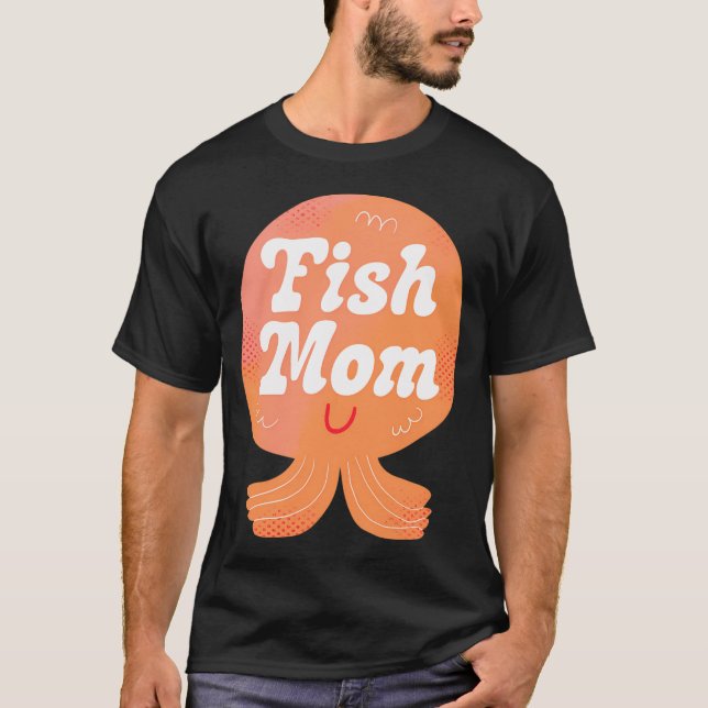 Camiseta Insignia de Mamá de Peces (Rosa) (Anverso)