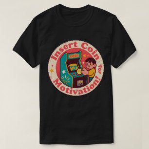 Camiseta Insignia de moneda de arcade de arte de píxeles – 