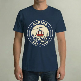 Camiseta Insignia de Montaña Retro Vintage del Alpine Ski C