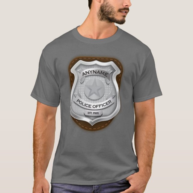 Camiseta Insignia de NOMBRE de policía de sheriff (Anverso)