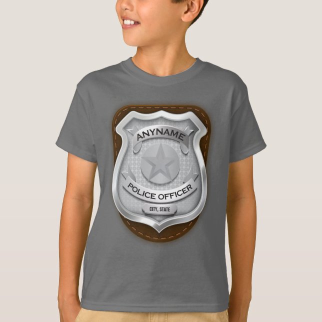 Camiseta Insignia de NOMBRE de policía de sheriff (Anverso)