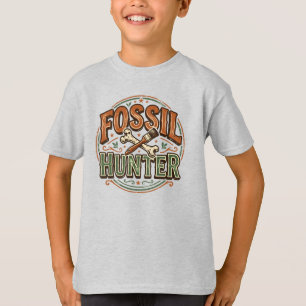 Camiseta Insígnia de Paleontología Cazador de Fósiles Vinta