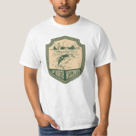 Camiseta Insignia de pesca de Wisconsin Norte