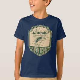 Camiseta Insignia de pesca de Wisconsin Norte