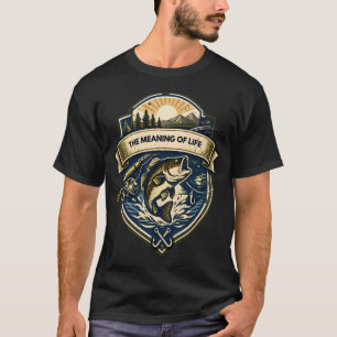 Camiseta Insignia de Pesca del Significado de la Vida