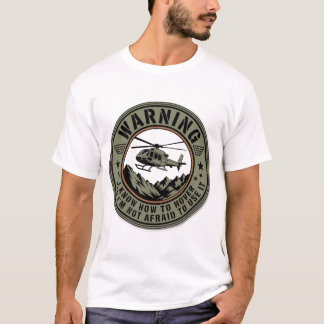 Camiseta Insígnia de Piloto de Helicóptero – Advertencia Sé
