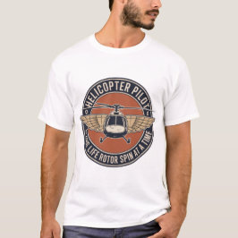 Camiseta Insignia de Piloto de Helicóptero Vintage – Emblem