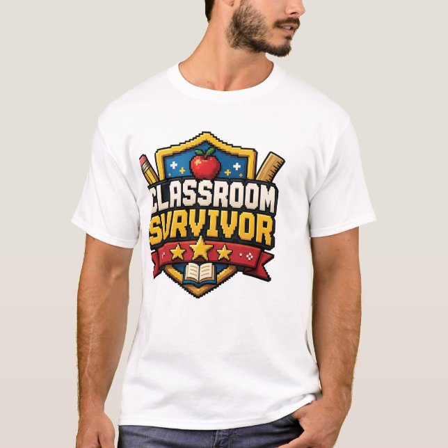 Camiseta Insígnia de profesor gamer (Anverso)