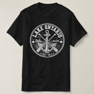 Camiseta Insignia de remo de ancla vintage del lago Ontario