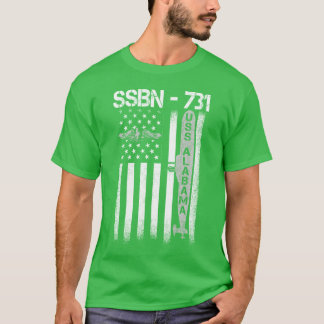 Camiseta Insignia de submarino USS Alabama Ssbn 731 bandera
