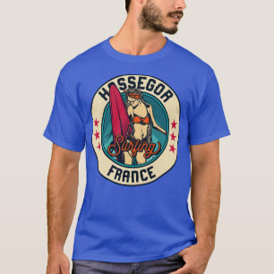 Camiseta Insígnia de surf vintage para Hossegor Francia
