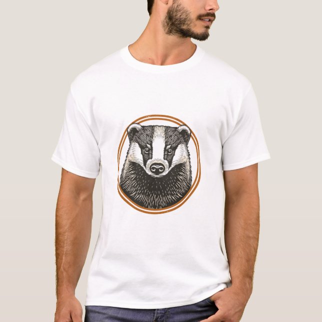 Camiseta Insígnia de tejón vintage (Anverso)