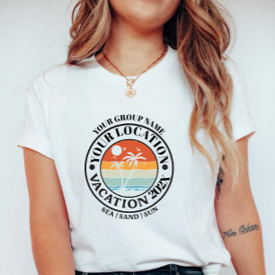 Camiseta Insígnia de vacaciones de palma personalizada; Gru
